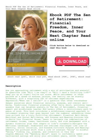 ebook pdf  the zen of retirement financial freedom  inner peace  and your next chapter read online