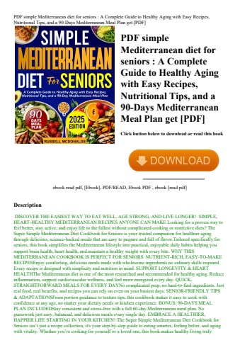 pdf simple mediterranean diet for seniors  a complete guide to healthy aging with easy recipes  nutr