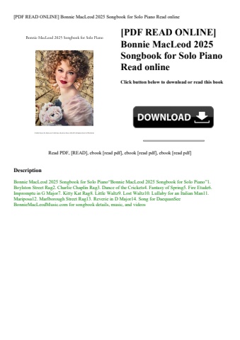 [pdf read online] bonnie macleod 2025 songbook for solo piano read online