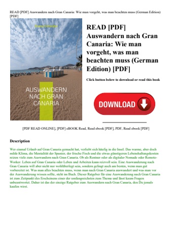 read [pdf] auswandern nach gran canaria wie man vorgeht  was man beachten muss (german edition) [pdf
