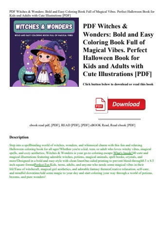 pdf witches & wonders bold and easy coloring book full of magical vibes