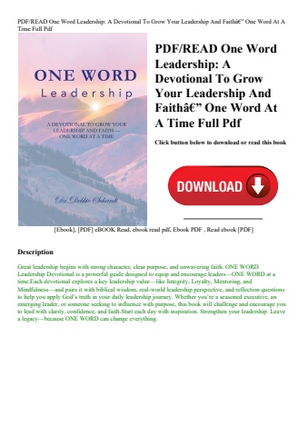 pdfread one word leadership a devotional to grow your leadership and faithã¢â€â” one word at a time