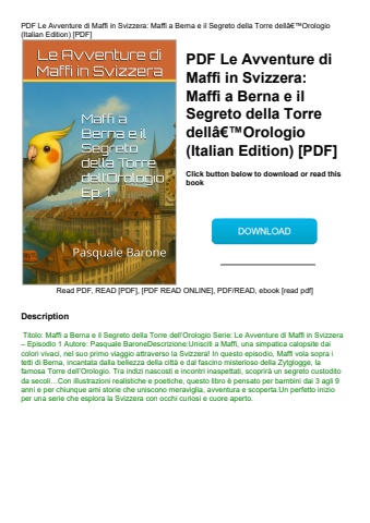 pdf le avventure di maffi in svizzera maffi a berna e il segreto della torre dellã¢â€â™orologio (ita