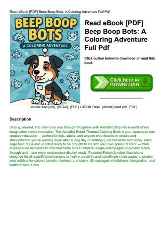 read ebook [pdf] beep boop bots a coloring adventure full pdf