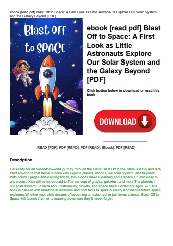ebook [read pdf] blast off to space a first look as little astronauts explore our solar system and t