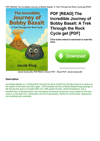 pdf [read] the incredible journey of bobby basalt a trek through the rock cycle get [pdf]