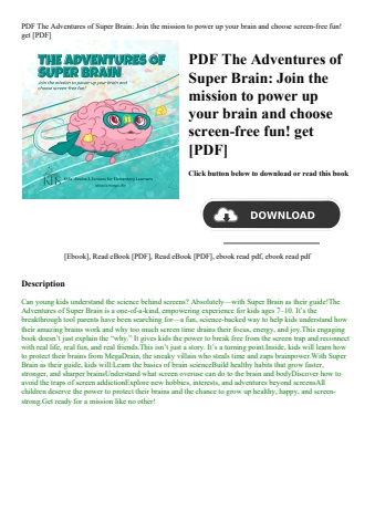 pdf the adventures of super brain join the mission to power up your brain and choose screen-free fun