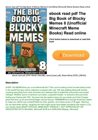 ebook read pdf the big book of blocky memes 8 (unofficial minecraft meme books) read online