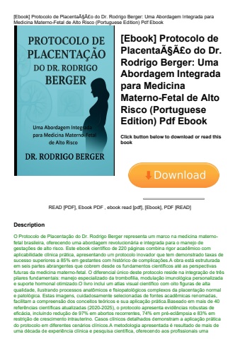 [ebook] protocolo de placentaãƒâ§ãƒâ£o do dr