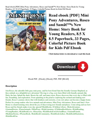read ebook [pdf] mini pony adventures  rosco and samã¢â€â™s new home story book for young readers  8