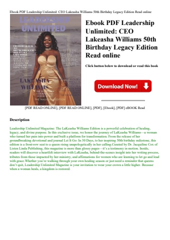 ebook pdf  leadership unlimited ceo lakeasha williams 50th birthday legacy edition read online