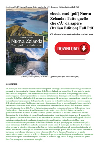 ebook read [pdf] nuova zelanda tutto quello che c'ãƒâ¨ da sapere (italian edition) full pdf