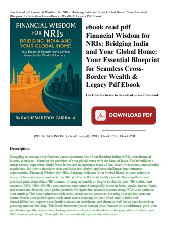ebook read pdf financial wisdom for nris bridging india and your global home your essential blueprin