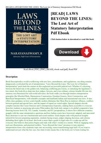 [read] laws beyond the lines the lost art of statutory interpretation pdf ebook