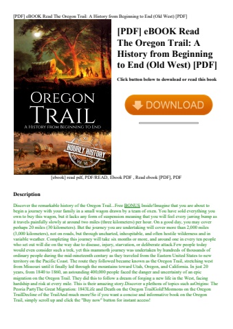 [pdf] ebook read the oregon trail a history from beginning to end (old west) [pdf]
