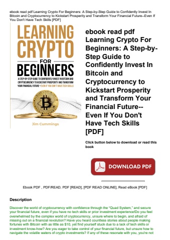 ebook read pdf learning crypto for beginners a step-by-step guide to confidently invest in bitcoin a