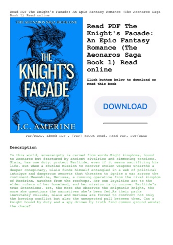 read pdf the knight's facade an epic fantasy romance (the aeonaros saga book 1) read online