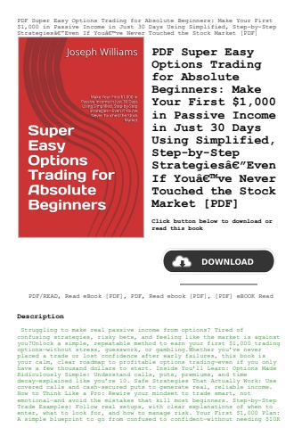 pdf super easy options trading for absolute beginners make your first $1 000 in passive income in ju
