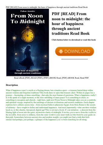 pdf [read] from noon to midnight the hour of happiness through ancient traditions read book