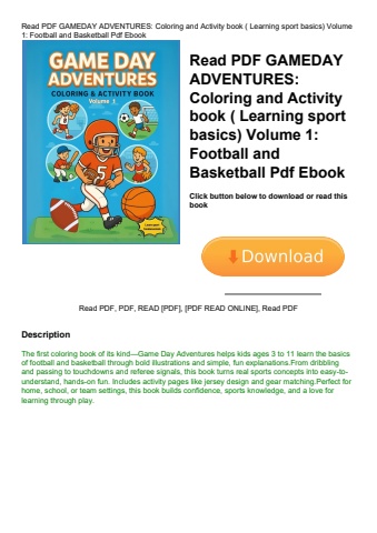 read pdf gameday adventures coloring and activity book ( learning sport basics) volume 1 football an