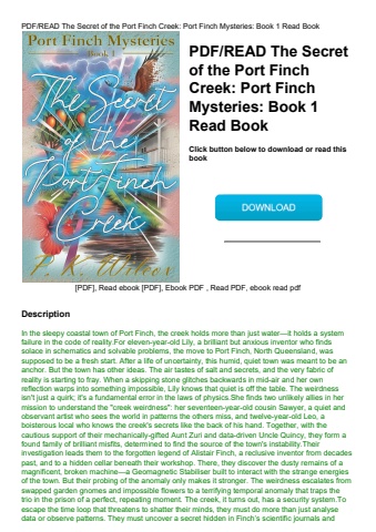 pdfread the secret of the port finch creek port finch mysteries book 1 read book