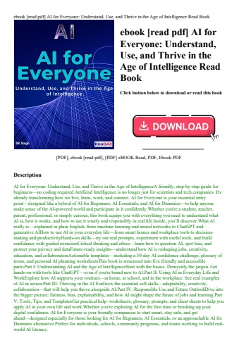 ebook [read pdf] ai for everyone understand  use  and thrive in the age of intelligence read book