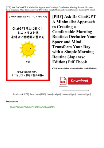 [pdf] ask dr chatgpt a minimalist approach to creating a comfortable morning routine declutter your