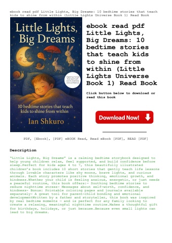 ebook read pdf little lights  big dreams 10 bedtime stories that teach kids to shine from within (li