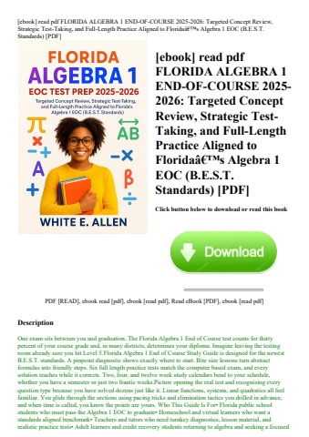 [ebook] read pdf florida algebra 1 end-of-course 2025-2026 targeted concept review  strategic test-t