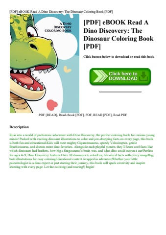 [pdf] ebook read a dino discovery the dinosaur coloring book [pdf]