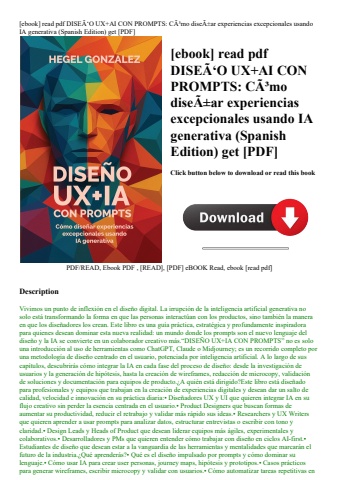 [ebook] read pdf diseãƒâ‘o ux+ai con prompts cãƒâ³mo diseãƒâ±ar experiencias excepcionales usando ia
