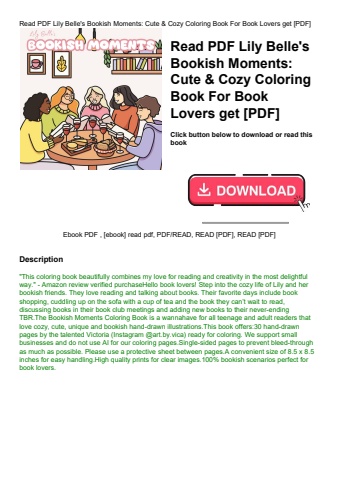 read pdf lily belle's bookish moments cute & cozy coloring book for book lovers get [pdf]