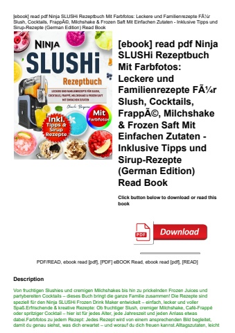 [ebook] read pdf ninja slushi rezeptbuch mit farbfotos leckere und familienrezepte fãƒâ¼r slush  coc