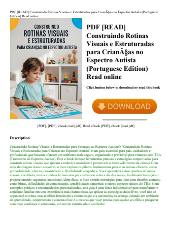 pdf [read] construindo rotinas visuais e estruturadas para crianãƒâ§as no espectro autista (portugue