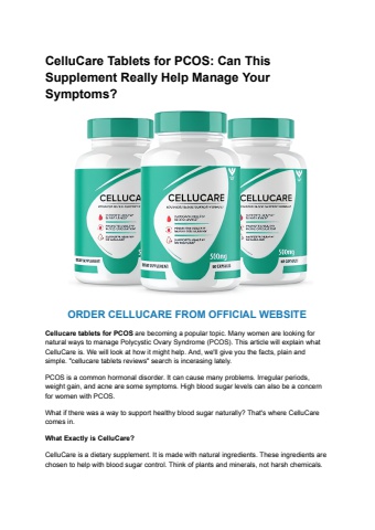 CelluCare Tablets for PCOS_ Can This Supplement Really Help Manage Your Symptoms