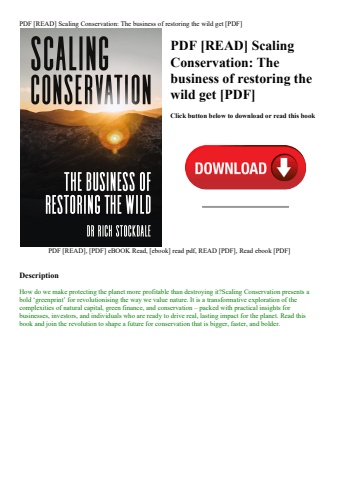 pdf [read] scaling conservation the business of restoring the wild get [pdf]
