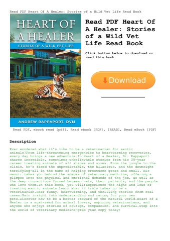 read pdf heart of a healer stories of a wild vet life read book