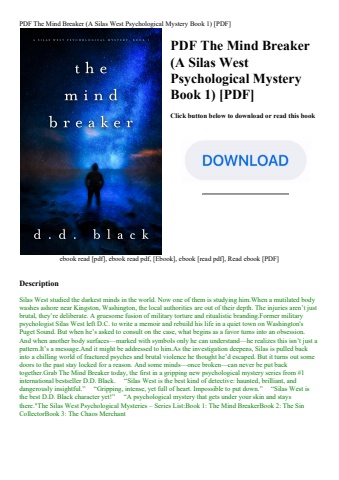pdf the mind breaker (a silas west psychological mystery book 1) [pdf]