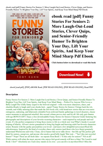 ebook read [pdf] funny stories for seniors 2 more laugh-out-loud stories  clever quips  and senior-f