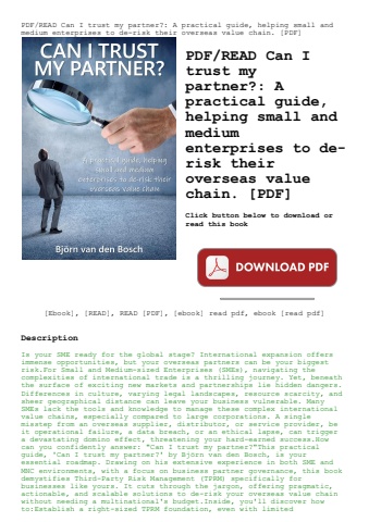 pdfread can i trust my partner a practical guide  helping small and medium enterprises to de-risk th