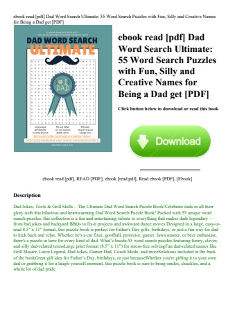 ebook read [pdf] dad word search ultimate 55 word search puzzles with fun  silly and creative names