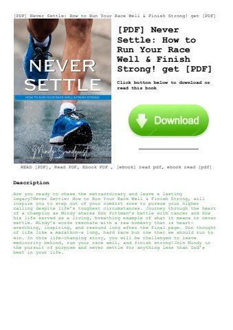 [pdf] never settle how to run your race well & finish strong! get [pdf]