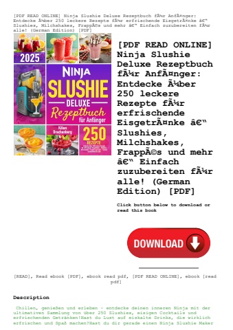 [pdf read online] ninja slushie deluxe rezeptbuch fãƒâ¼r anfãƒâ¤nger entdecke ãƒâ¼ber 250 leckere re