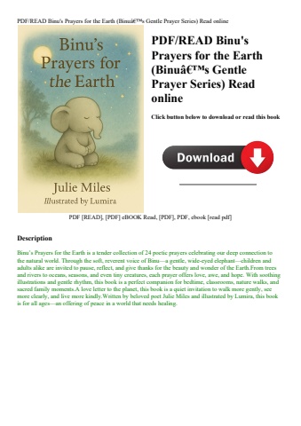 pdfread binu's prayers for the earth (binuã¢â€â™s gentle prayer series) read online