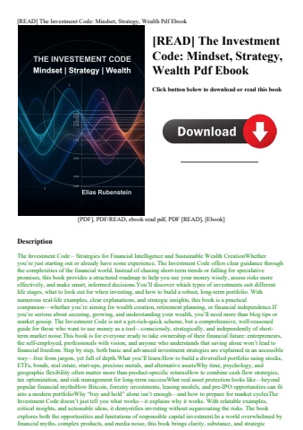 [read] the investment code mindset  strategy  wealth pdf ebook