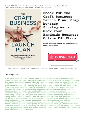 ebook pdf  the craft business launch plan step-by-step strategies to grow your handmade business onl