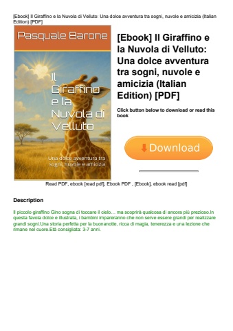 [ebook] il giraffino e la nuvola di velluto una dolce avventura tra sogni  nuvole e amicizia (italia