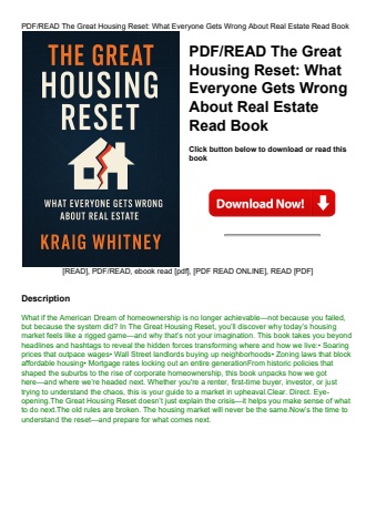 pdfread the great housing reset what everyone gets wrong about real estate read book