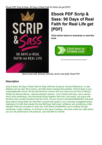 ebook pdf  scrip & sass 90 days of real faith for real life get [pdf]