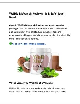 Well Me Bio Vanish Review - Is it Safe? Must Read